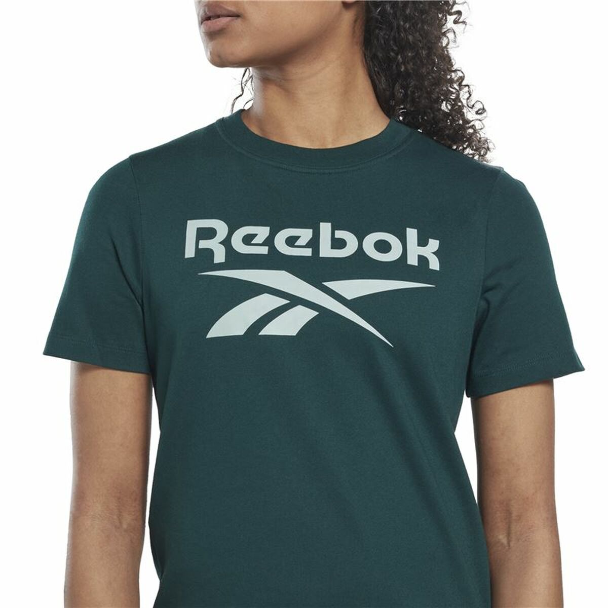 Dames-T-Shirt met Korte Mouwen Reebok Identity Cyaan