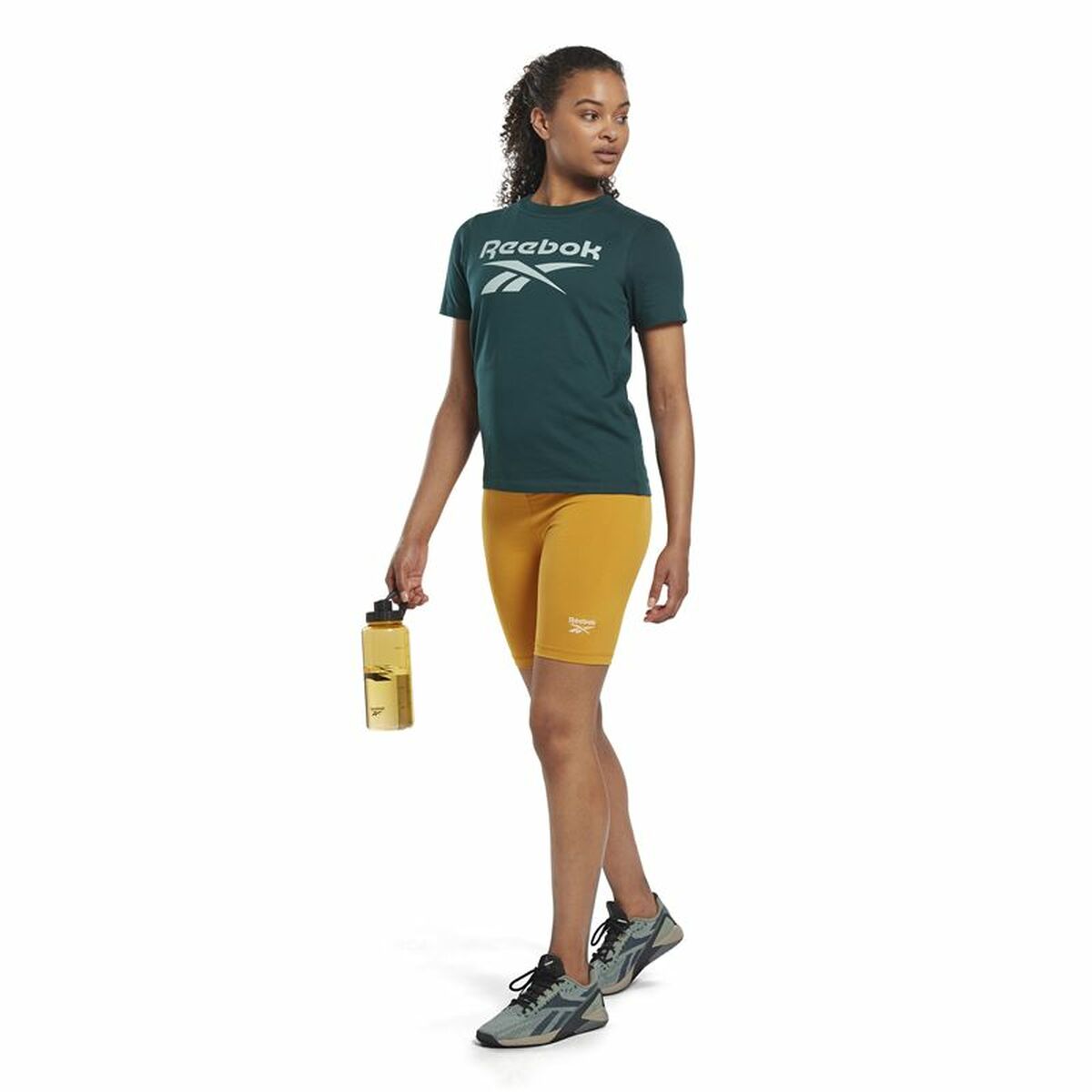 Dames-T-Shirt met Korte Mouwen Reebok Identity Cyaan