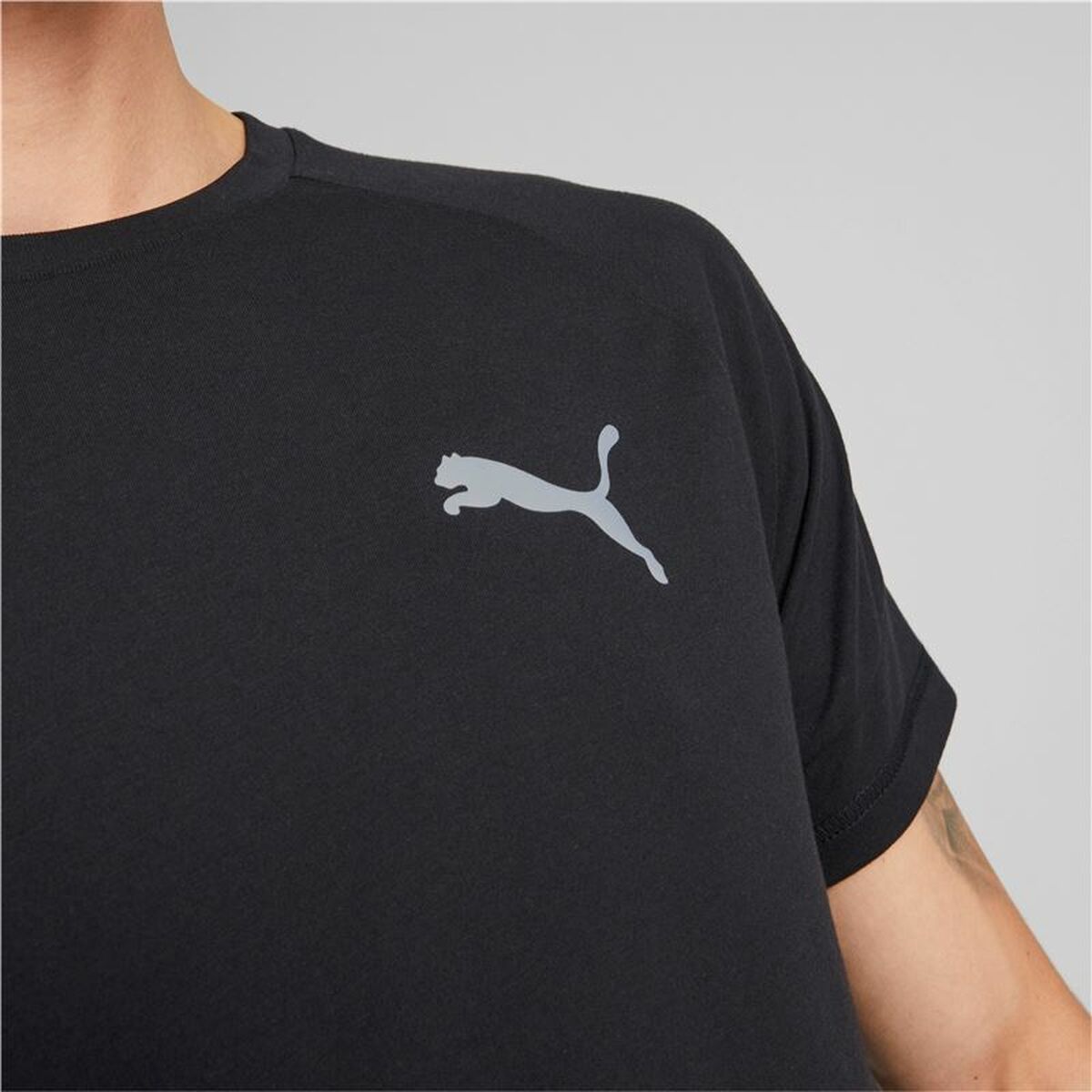 Heren-T-Shirt met Korte Mouwen Puma Evostripe Zwart Mannen