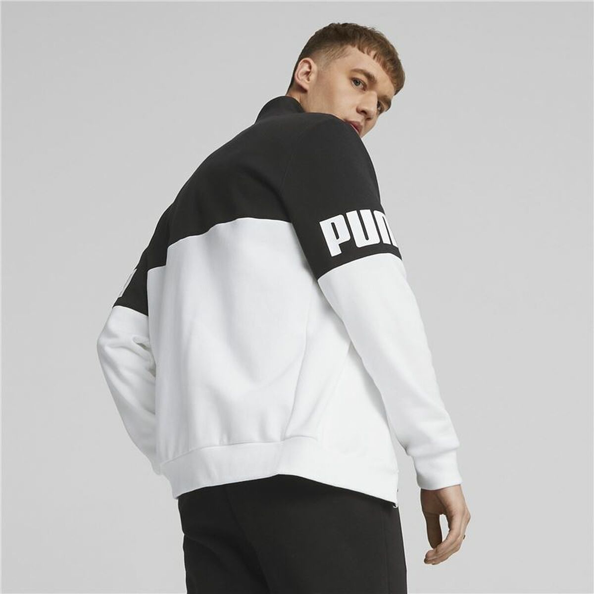 Trainingspak voor Volwassenen Puma Power Colorblock Zwart