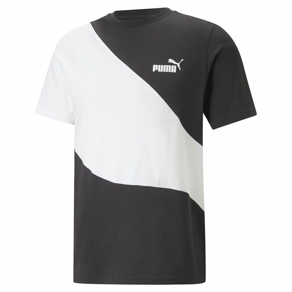 Heren-T-Shirt met Korte Mouwen Puma Powert Wit Zwart
