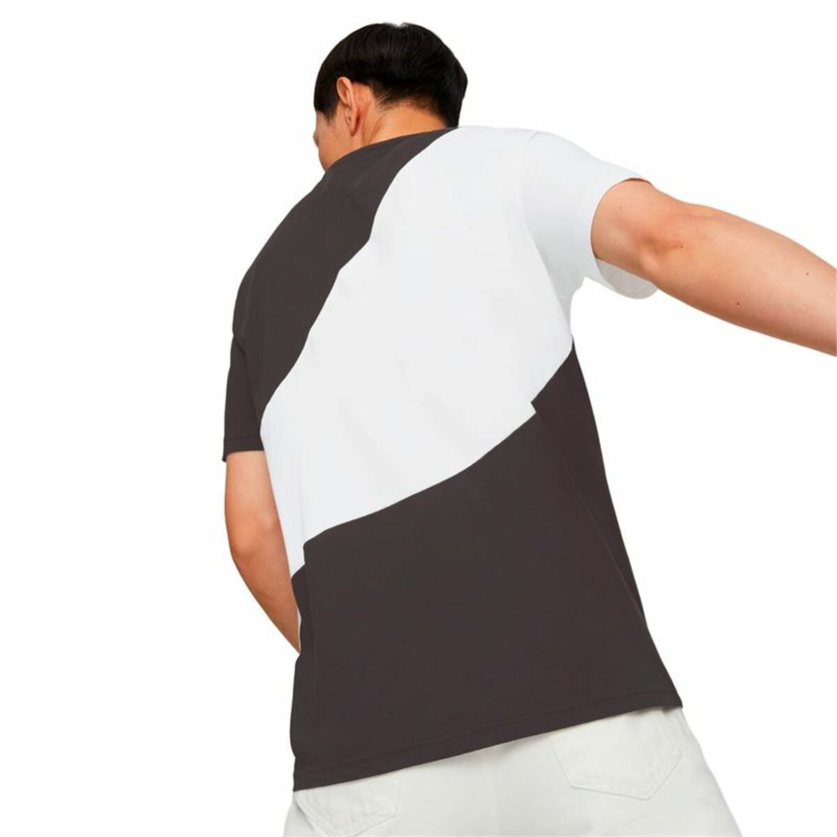 Heren-T-Shirt met Korte Mouwen Puma Powert Wit Zwart