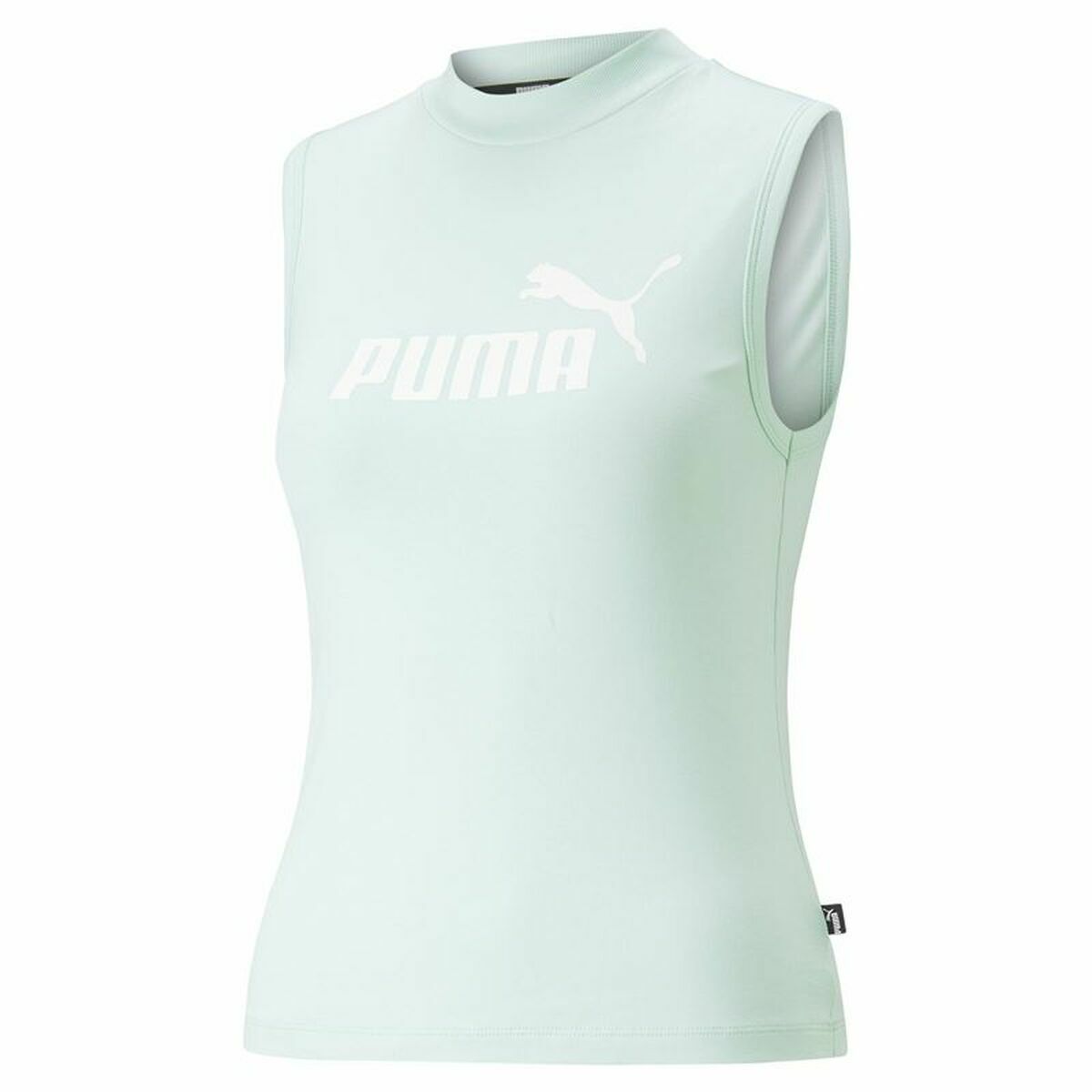 Dames-T-Shirt met Korte Mouwen Puma Slim Logo Tank Aquamarijn