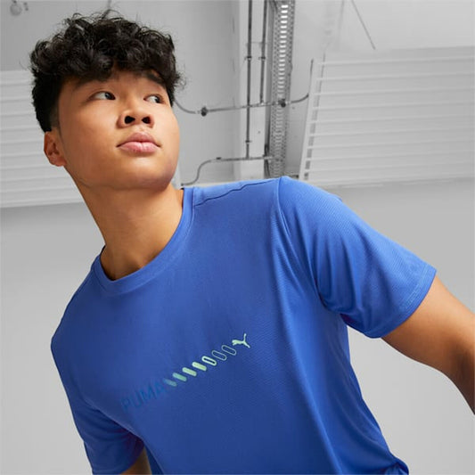 Shirt Puma Run Favorite Logo Blauw Mannen