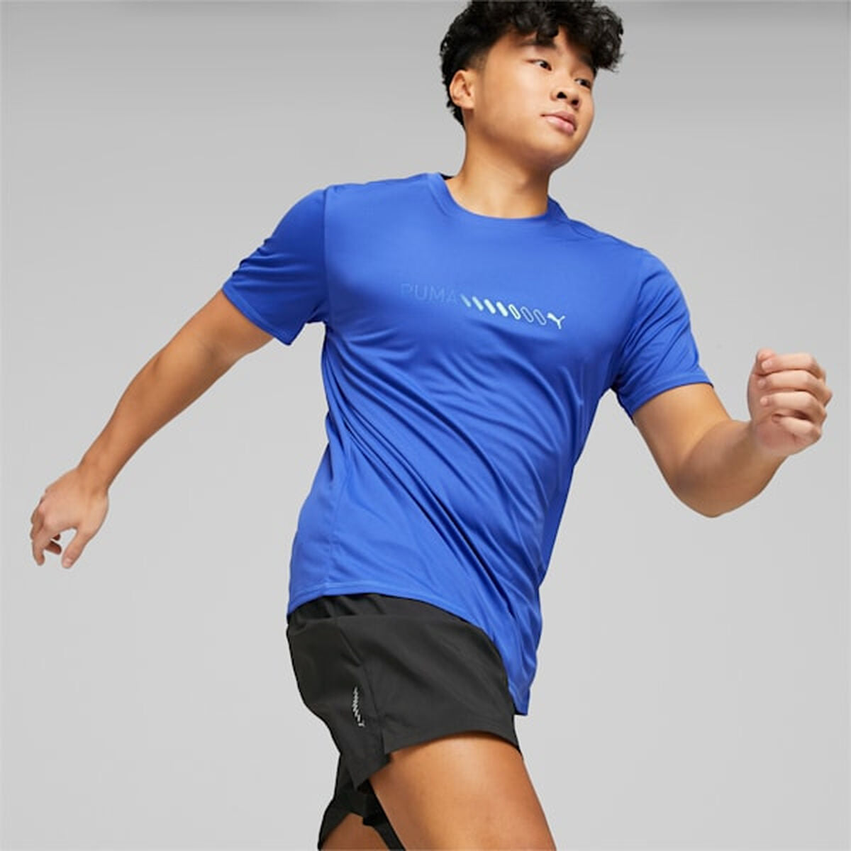 Shirt Puma Run Favorite Logo Blauw Mannen