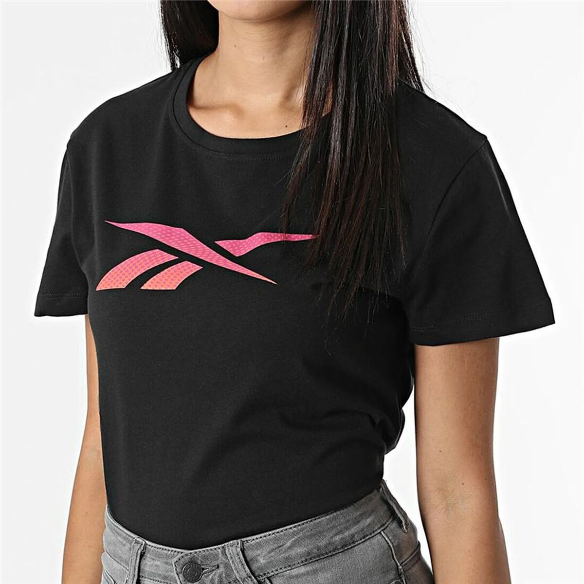 Dames-T-Shirt met Korte Mouwen Reebok Vector Graphic Zwart