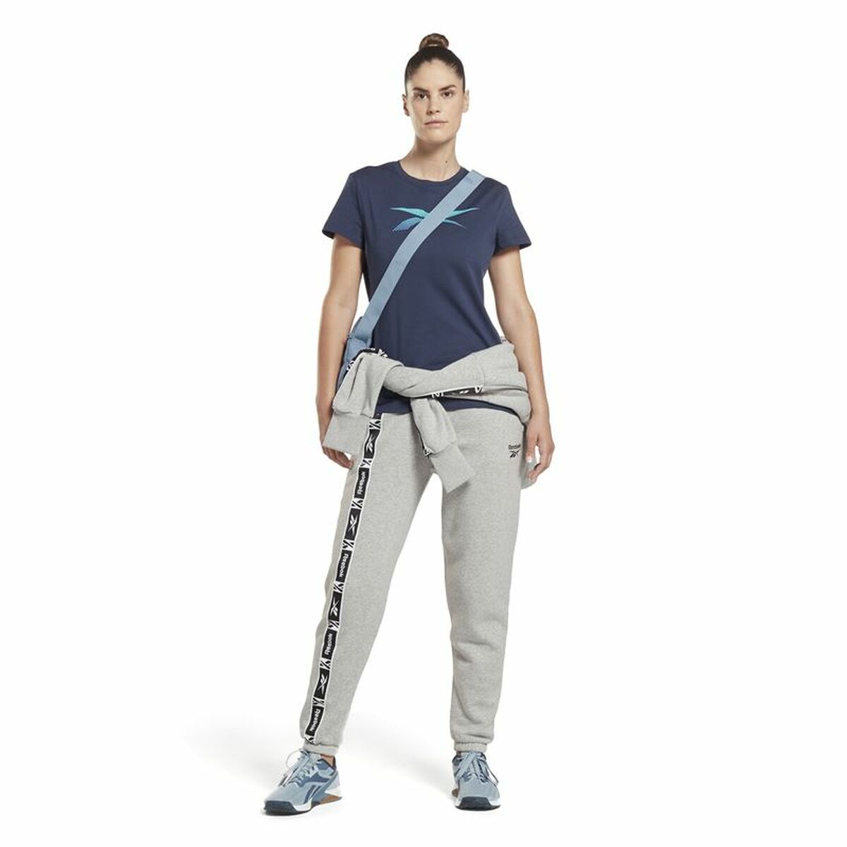 Dames-T-Shirt met Korte Mouwen Reebok Doorbuster Graphic Donkerblauw