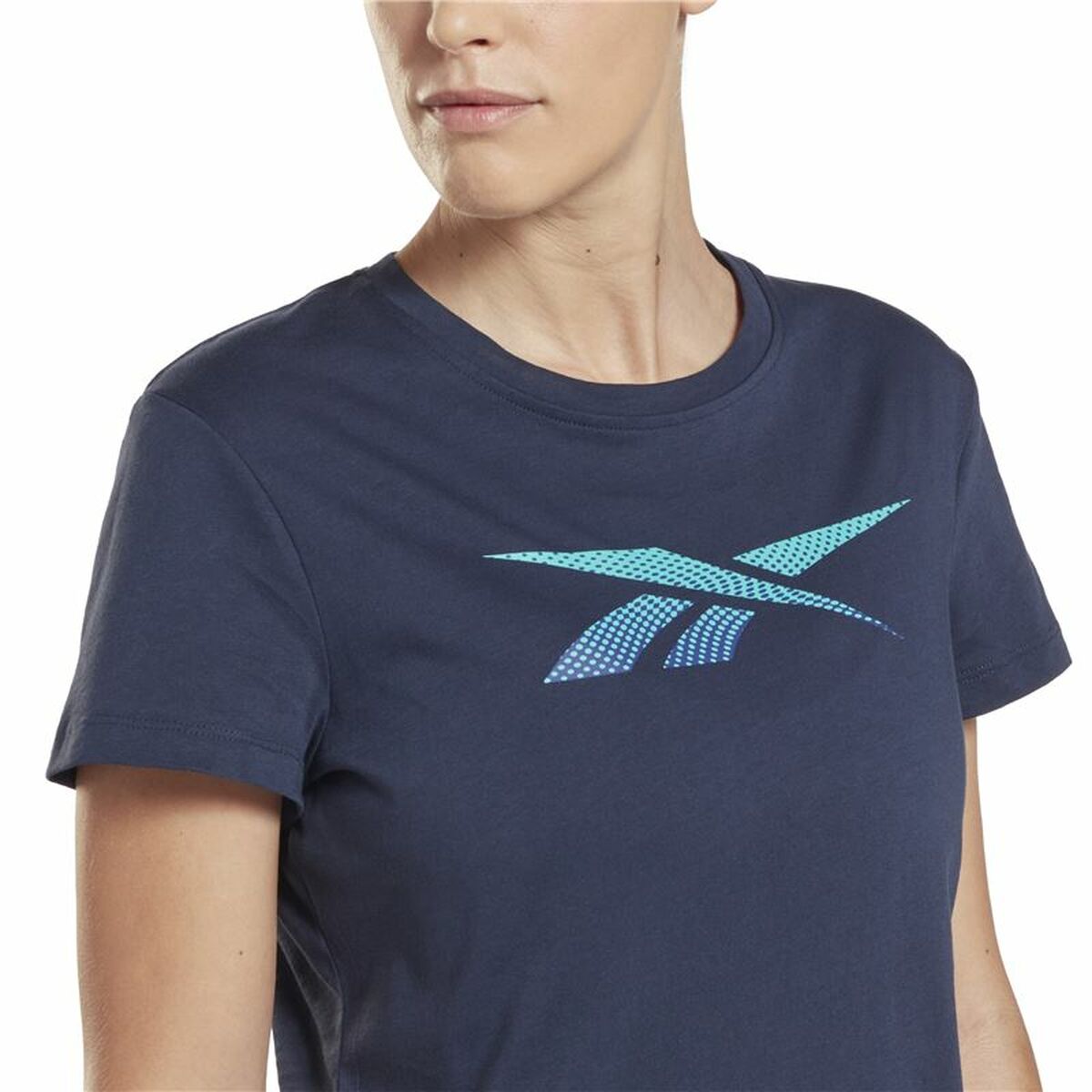 Dames-T-Shirt met Korte Mouwen Reebok Doorbuster Graphic Donkerblauw