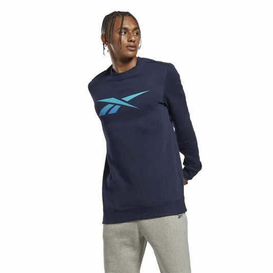 Herensweater zonder Capuchon Reebok Identity Fleece Crew Donkerblauw