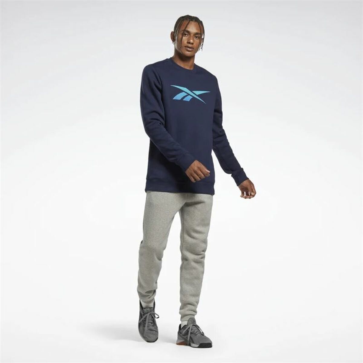 Herensweater zonder Capuchon Reebok Identity Fleece Crew Donkerblauw