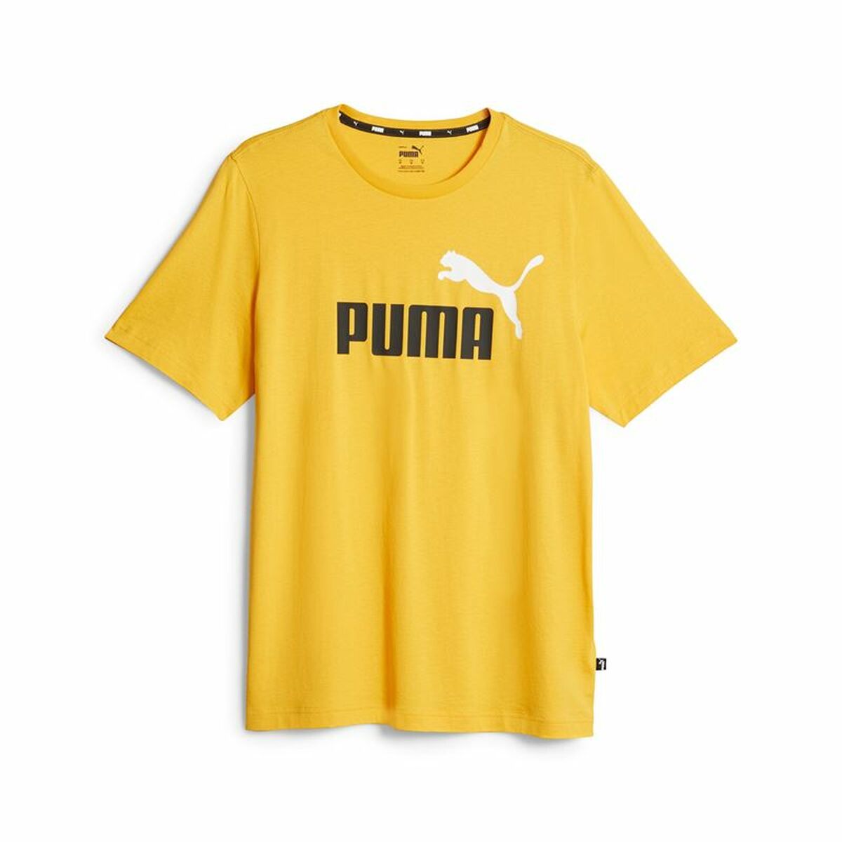 Heren-T-Shirt met Korte Mouwen Puma Ess+ 2 Col Logo Geel