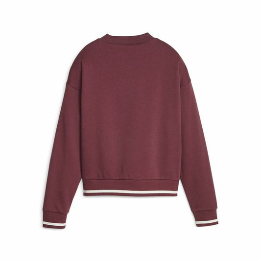 Damessweater zonder Capuchon Puma Squad Crew Fl Donkerrood