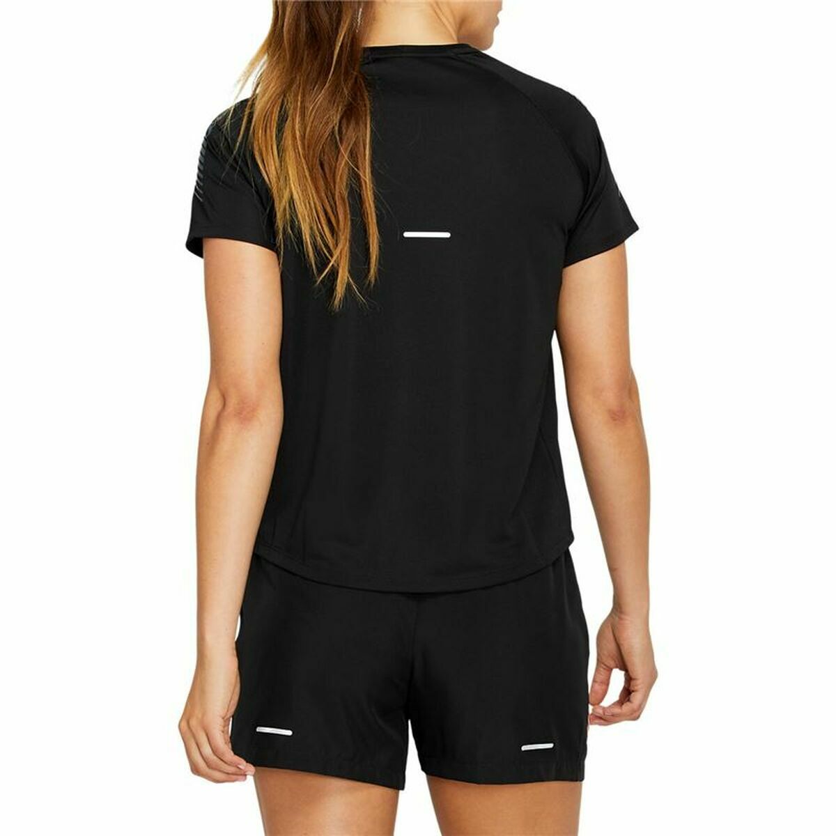 Dames-T-Shirt met Korte Mouwen Asics Icon SS Zwart