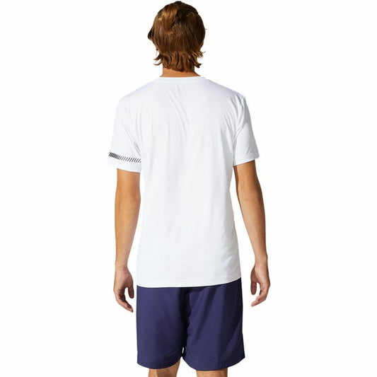 Heren-T-Shirt met Korte Mouwen Asics Court Wit
