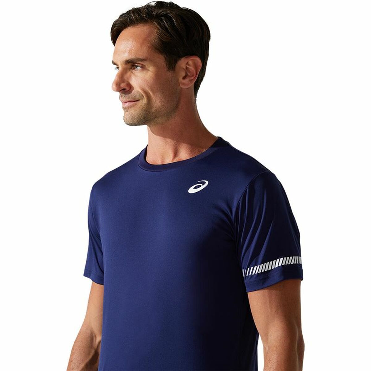 Heren-T-Shirt met Korte Mouwen Asics Court SS Blauw
