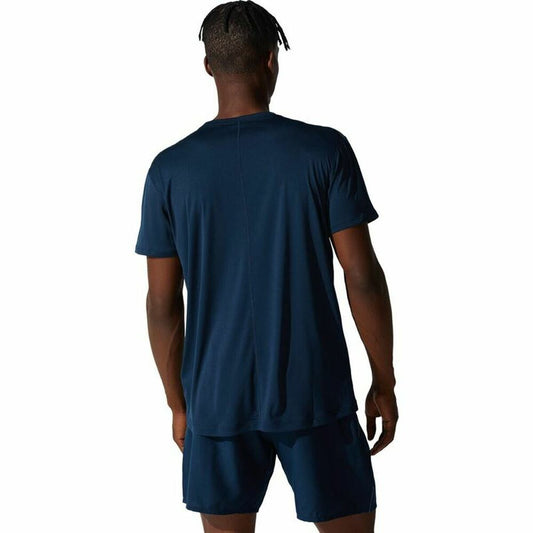 Heren-T-Shirt met Korte Mouwen Asics Core Marineblauw