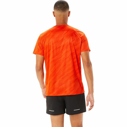 Heren-T-Shirt met Korte Mouwen Asics Core All Over Print Oranje