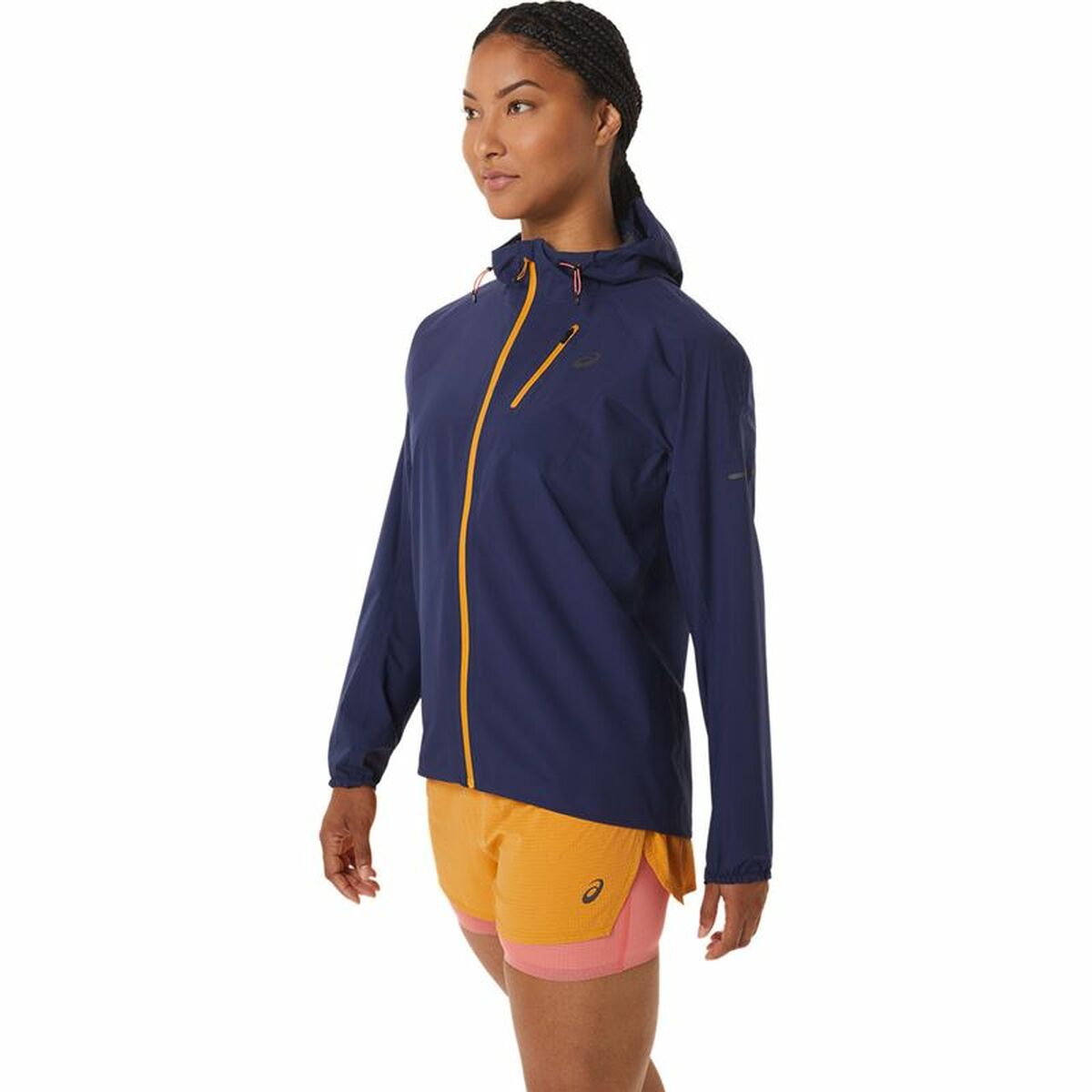 Sportjack voor dames Asics Fujitrail WaterProof Donkerblauw