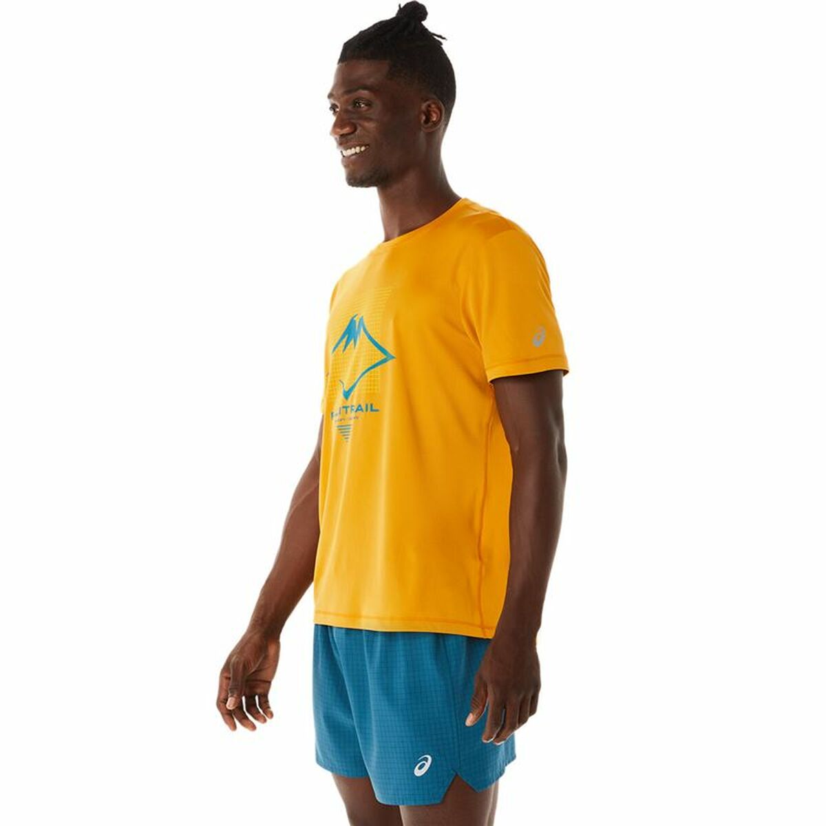 Heren-T-Shirt met Korte Mouwen Asics Fujitrail Logo Oranje