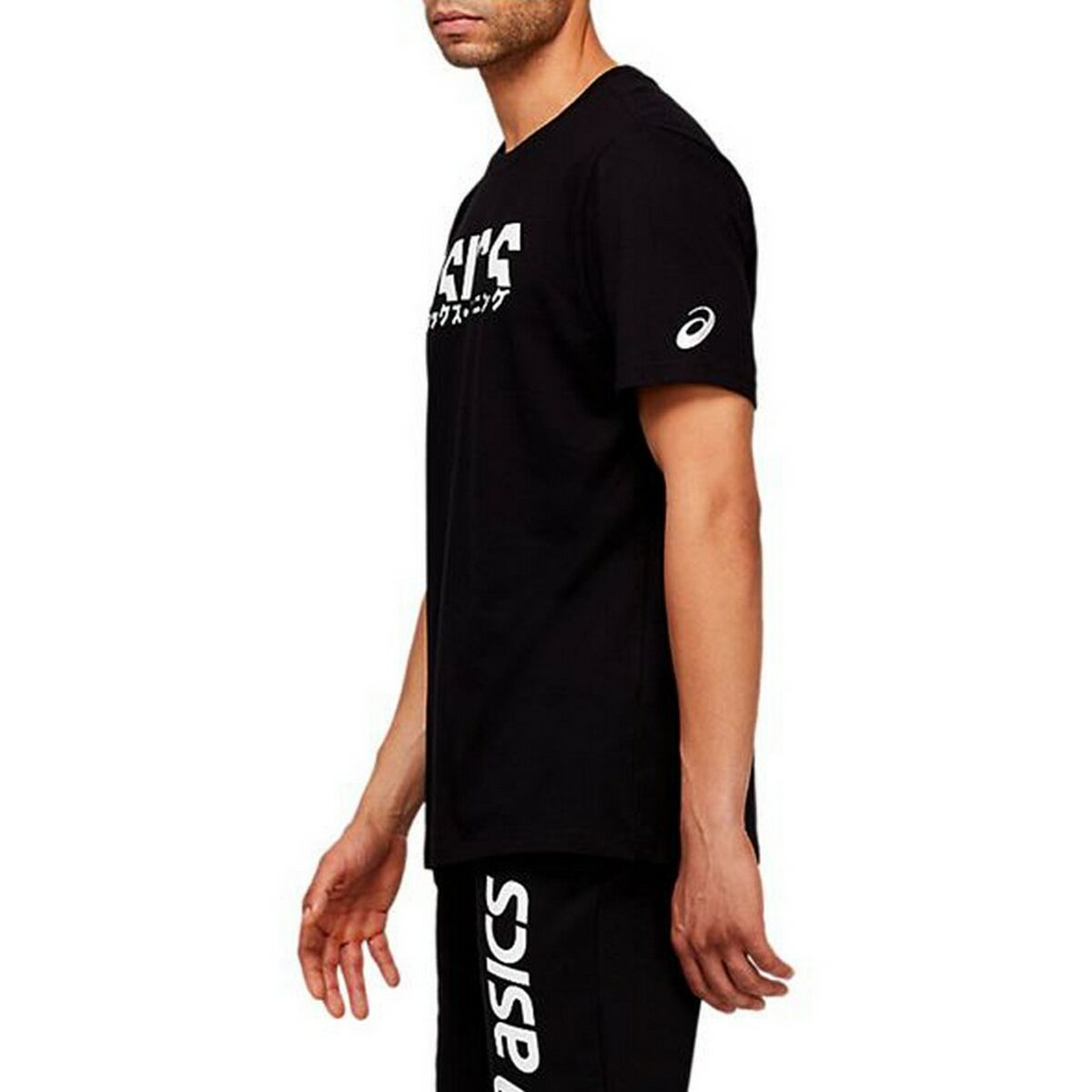 Heren-T-Shirt met Korte Mouwen Asics Katakana Zwart