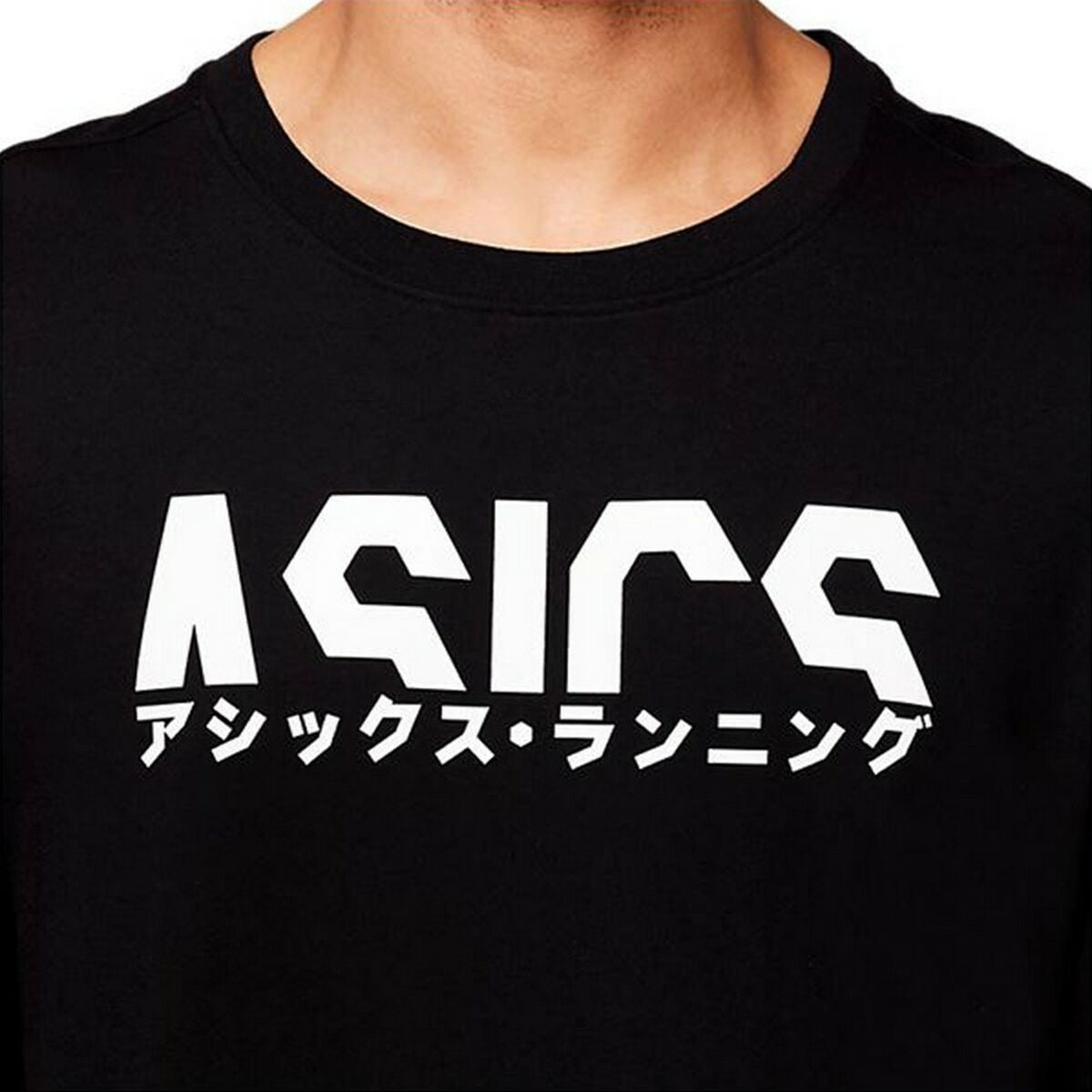 Heren-T-Shirt met Korte Mouwen Asics Katakana Zwart