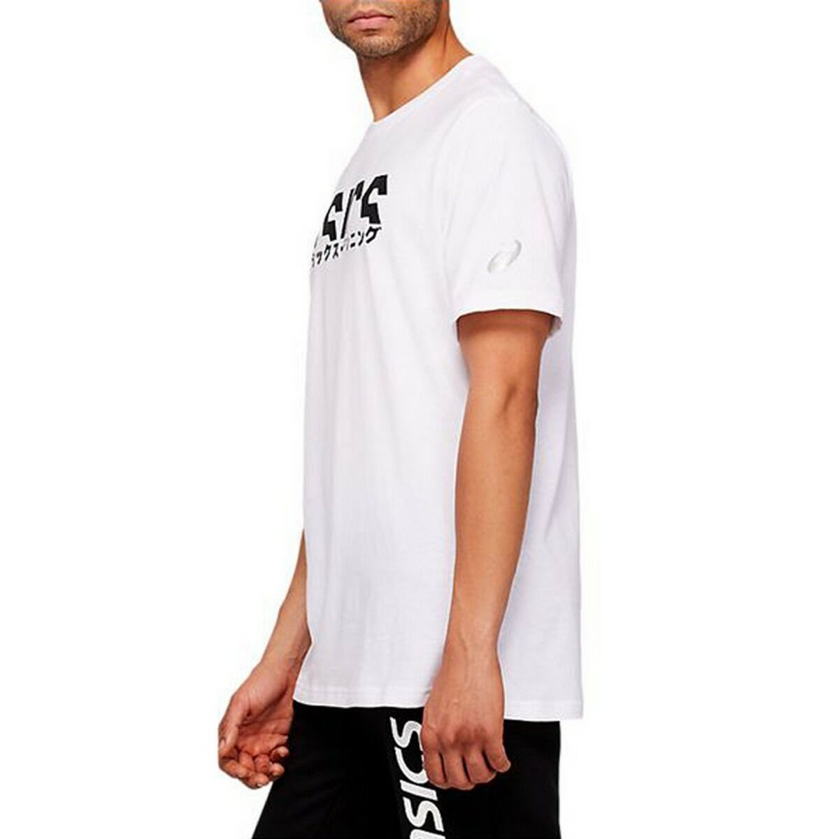 Heren-T-Shirt met Korte Mouwen Asics Katakana Wit