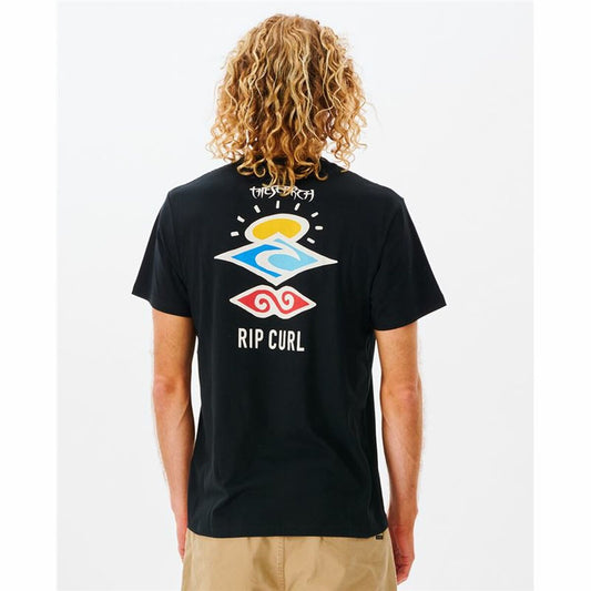 Heren-T-Shirt met Korte Mouwen Rip Curl Search Essential Zwart