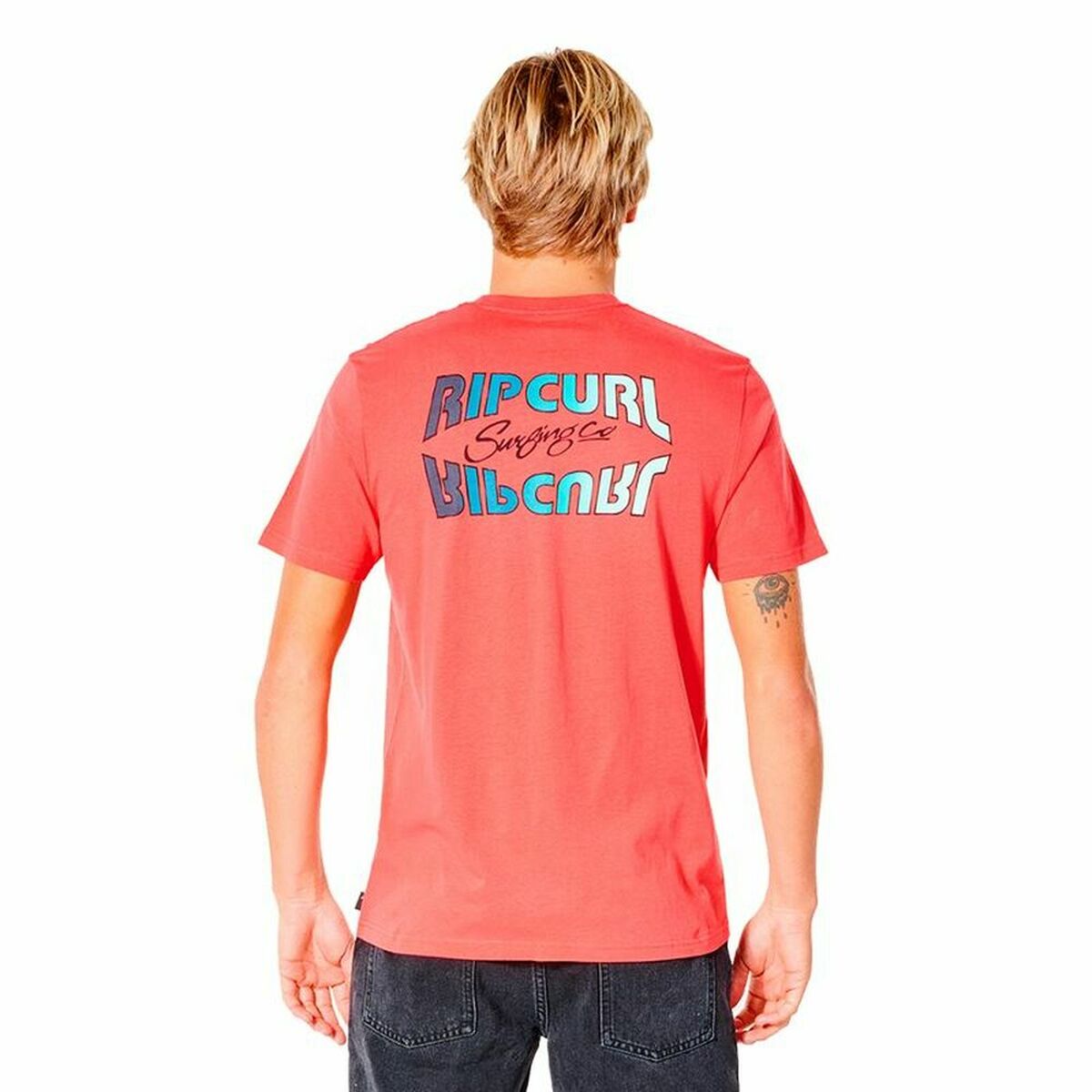 Heren-T-Shirt met Korte Mouwen Rip Curl Revival Inverted M Zalm