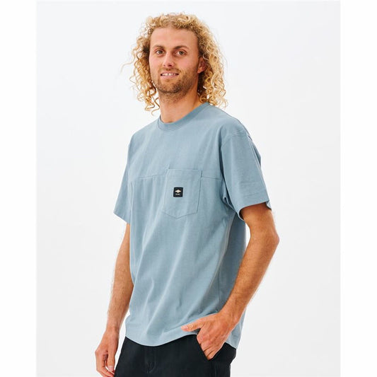 Heren-T-Shirt met Korte Mouwen Rip Curl Pocket Quality Surf Blauw