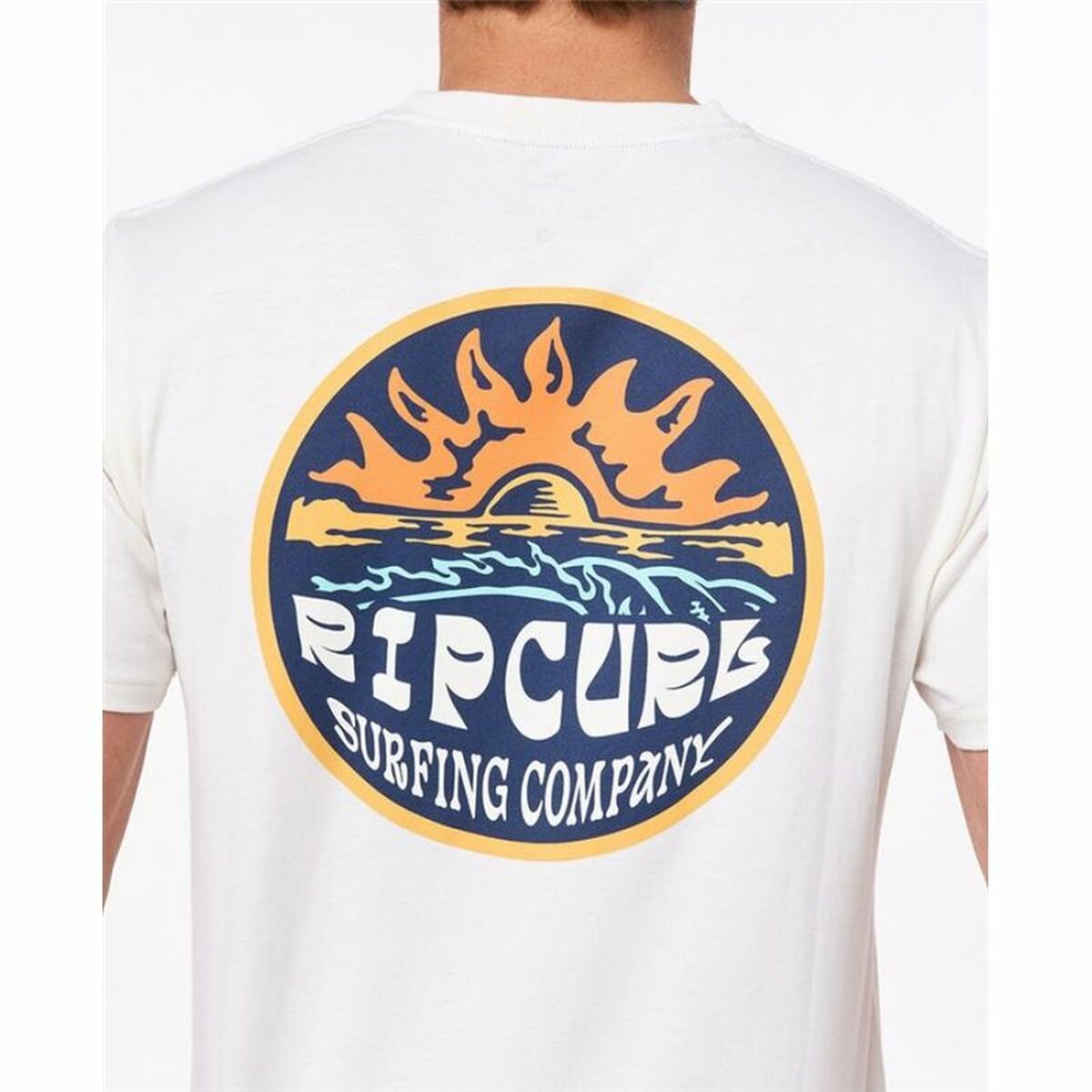 Heren-T-Shirt met Korte Mouwen Rip Curl Down The Line Wit Mannen
