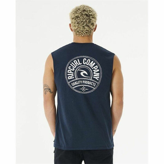 Heren Mouwloos T-shirt Rip Curl Stapler Muscle Marineblauw Mannen