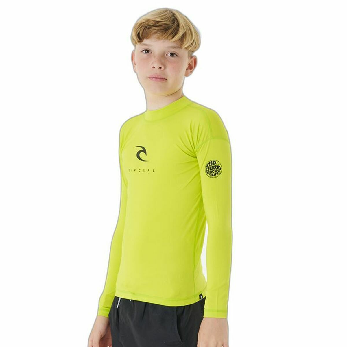 Shirt Rip Curl Corps L/S Rash Vest Geel Branding Lycra