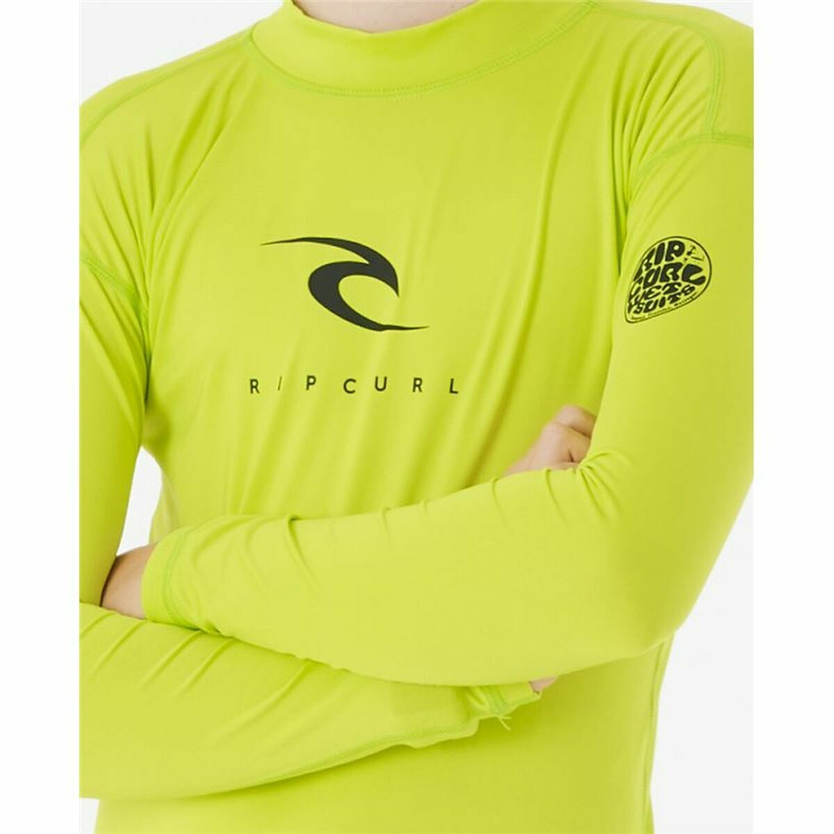 Shirt Rip Curl Corps L/S Rash Vest Geel Branding Lycra