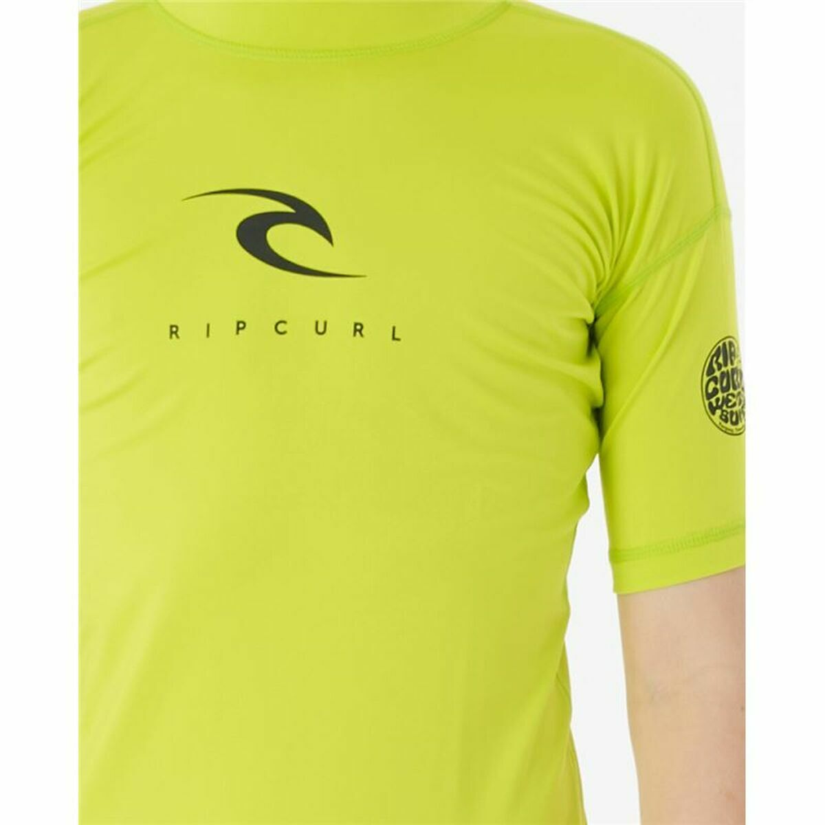 Shirt Rip Curl Corps S/S Rash Geel Branding Lycra