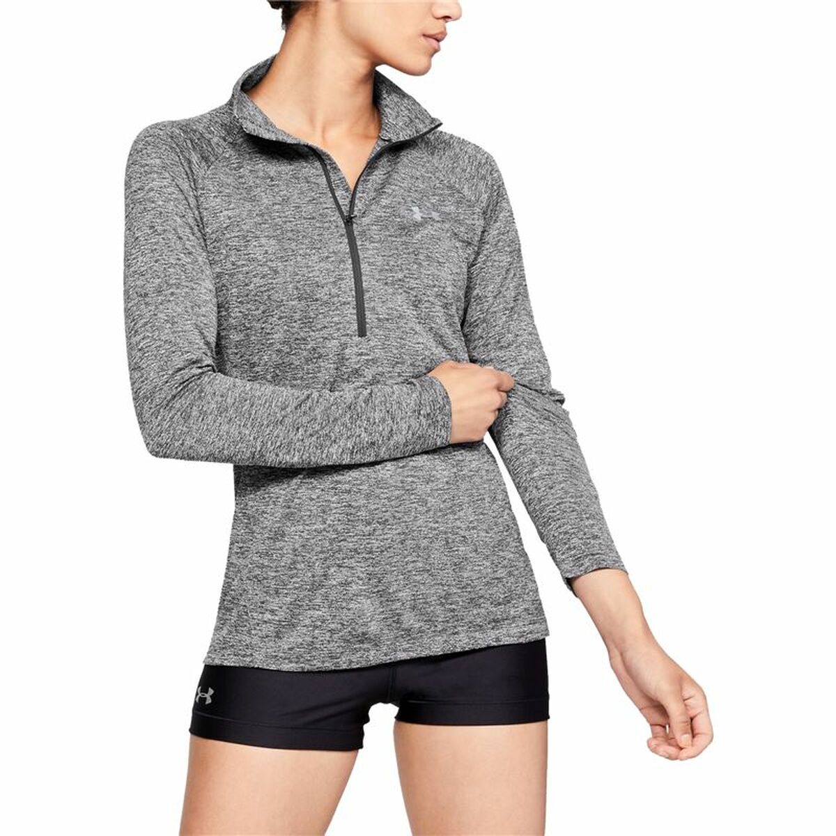 Dames-T-Shirt met Lange Mouwen Under Armour Tech Twist Lichtgrijs