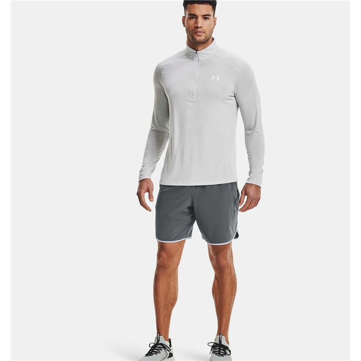 Heren-T-Shirt met Lange Mouwen Under Armour Tech 2.0 1/2 Zip Wit