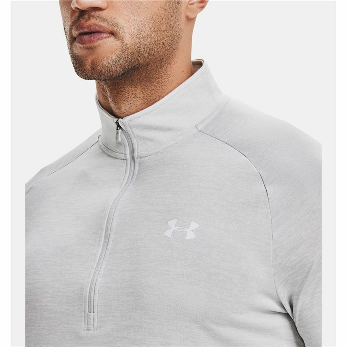 Heren-T-Shirt met Lange Mouwen Under Armour Tech 2.0 1/2 Zip Wit