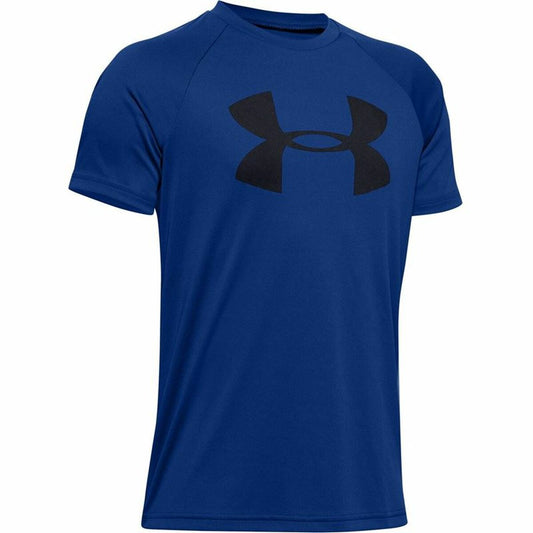 Kinder-T-Shirt met Korte Mouwen Under Armour Tech Big Logo Marineblauw