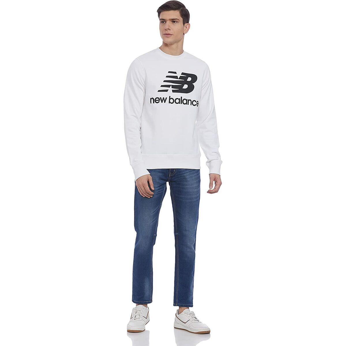 Herensweater zonder Capuchon New Balance MT03560 Wit