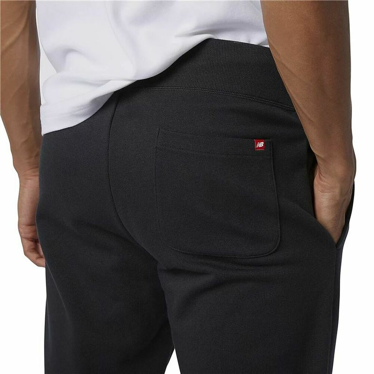 Lange sportbroek New Balance Essentials Stacked Logo Zwart Mannen