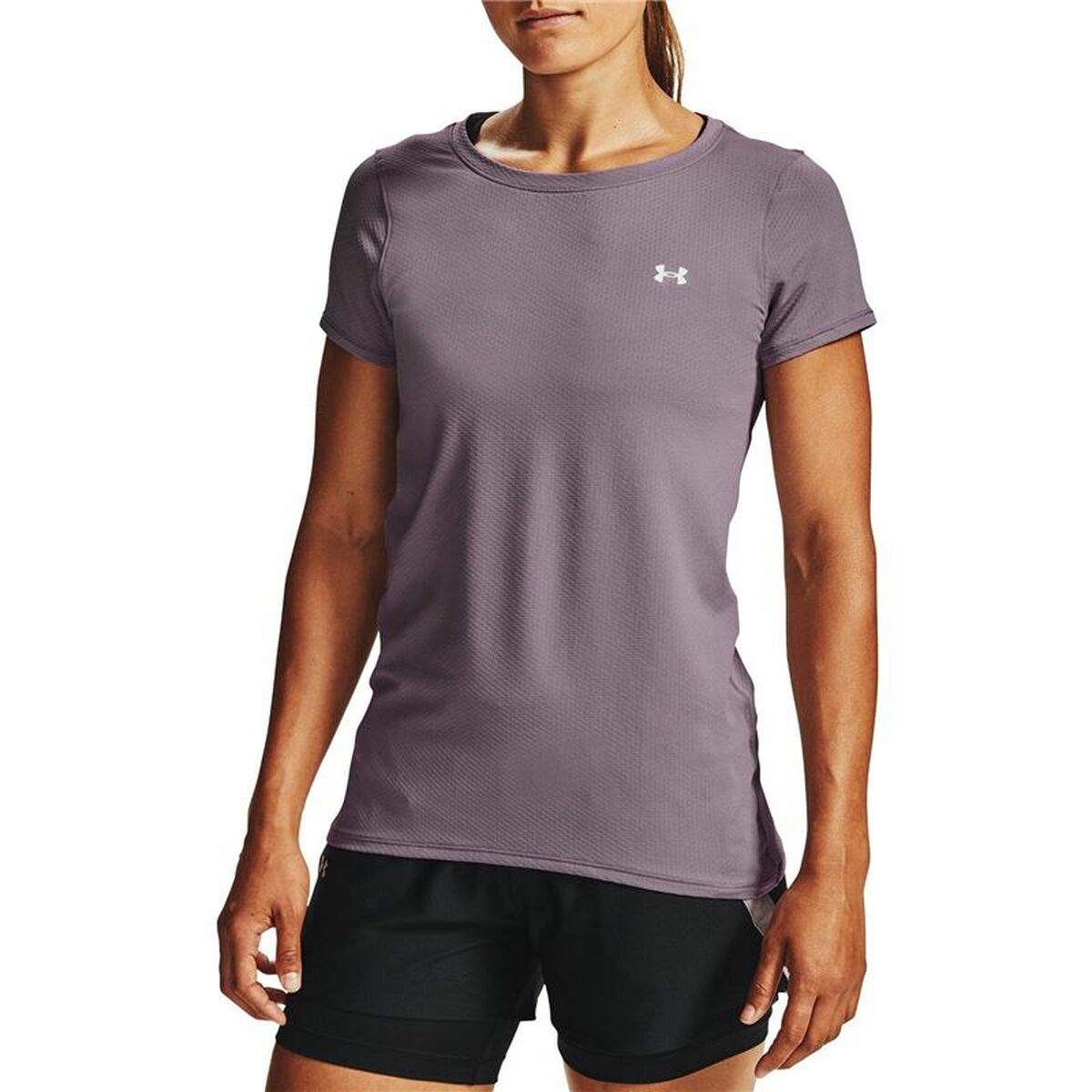 Dames-T-Shirt met Korte Mouwen Under Armour HeatGear Paars