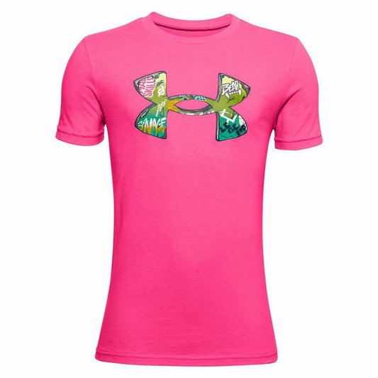 T-Shirt met Korte Mouwen voor kinderen Under Armour UA Tech Roze