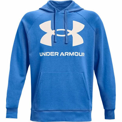 Herenhoodie Under Armour Rival Big Logo Blauw