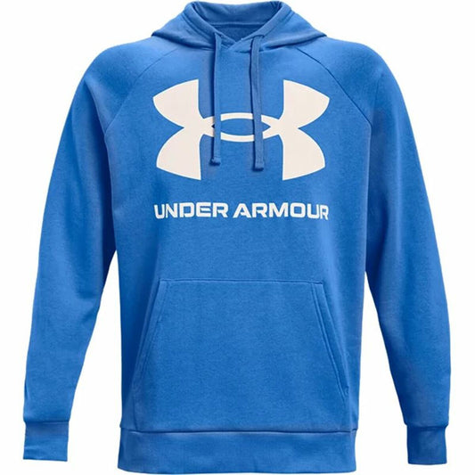 Herenhoodie Under Armour Rival Big Logo Blauw