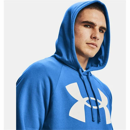 Herenhoodie Under Armour Rival Big Logo Blauw
