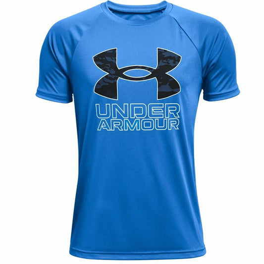 Kinder-T-Shirt met Korte Mouwen Under Armour Tech Hybrid Blauw