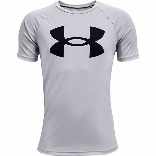 T-Shirt met Korte Mouwen voor kinderen Under Armour Tech Big Logo Grijs