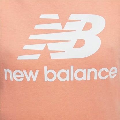 Shirt New Balance Essentials Stacked Roze