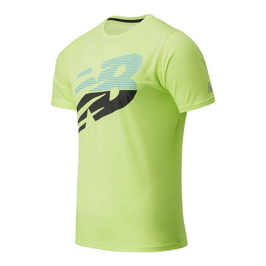 Heren-T-Shirt met Korte Mouwen New Balance Trainning Limoengroen