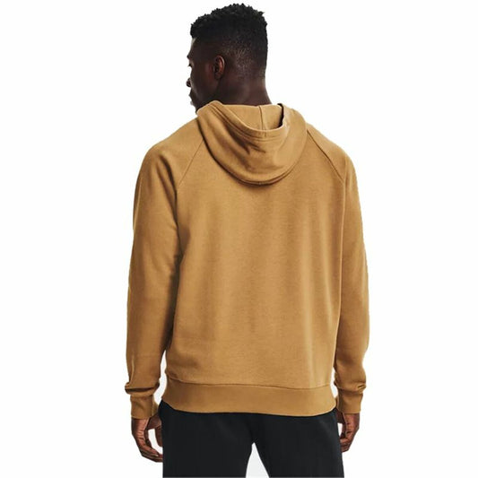 Herenhoodie Under Armour Rival Big Logo Oker